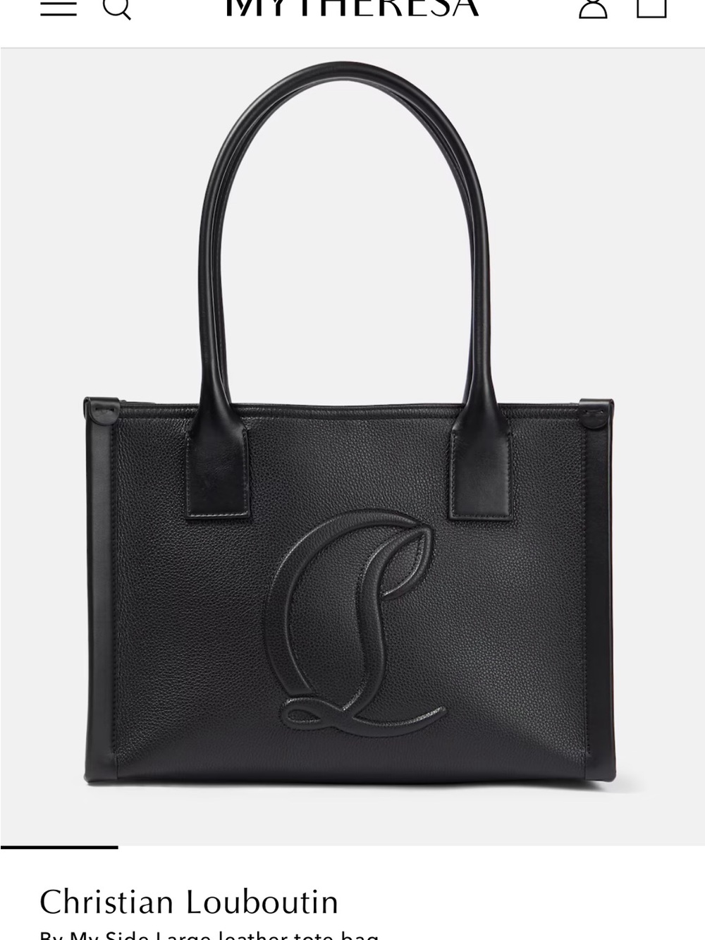 Christian Louboutin Black Leather Embossed Logo Tote